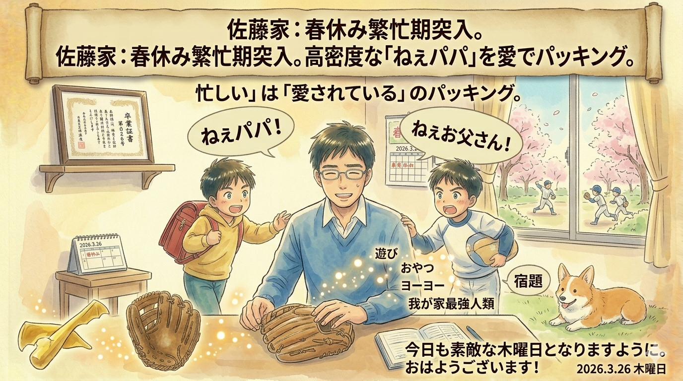 2026年3月26日（木）佐藤家